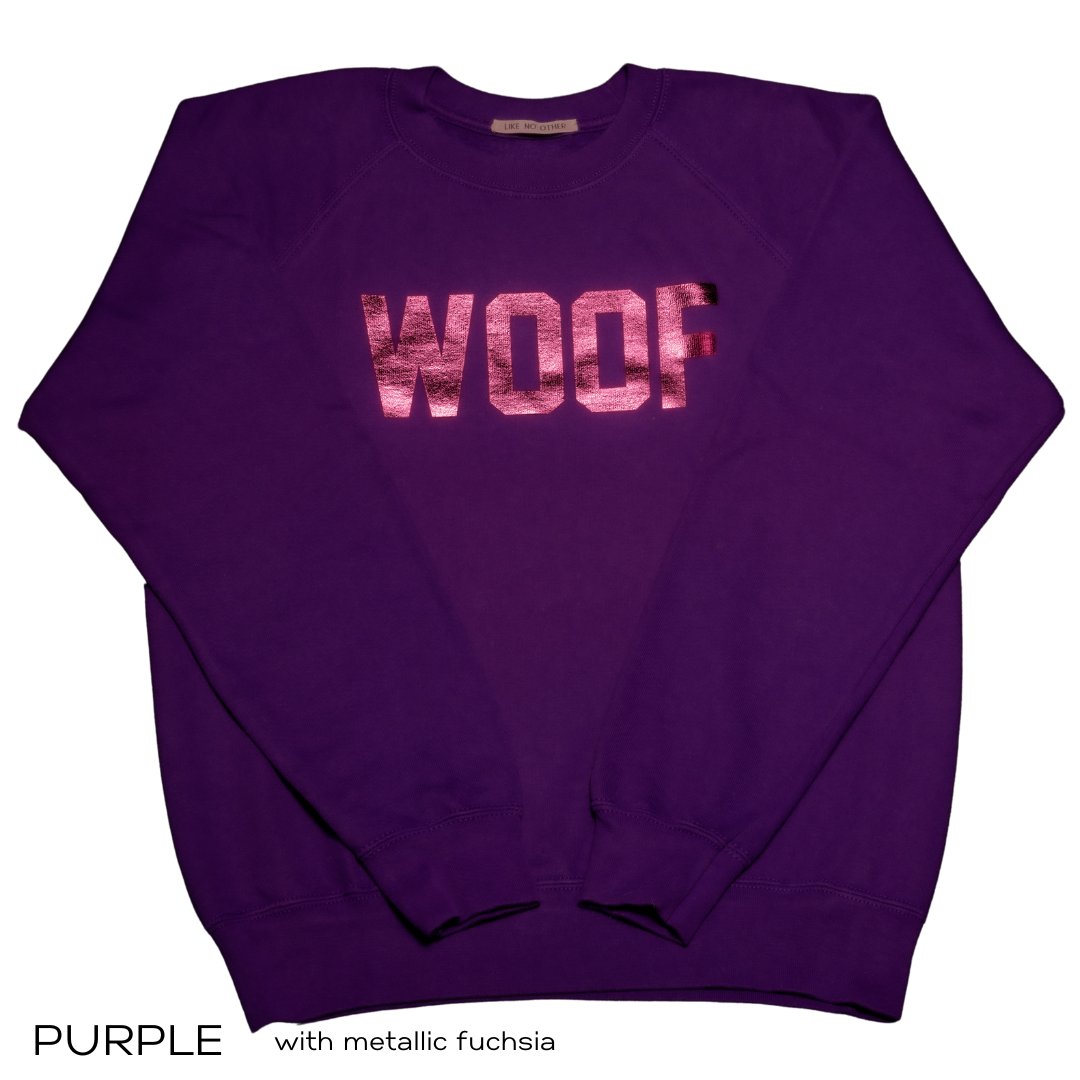 Slogan Sweatshirt Purple Woof
