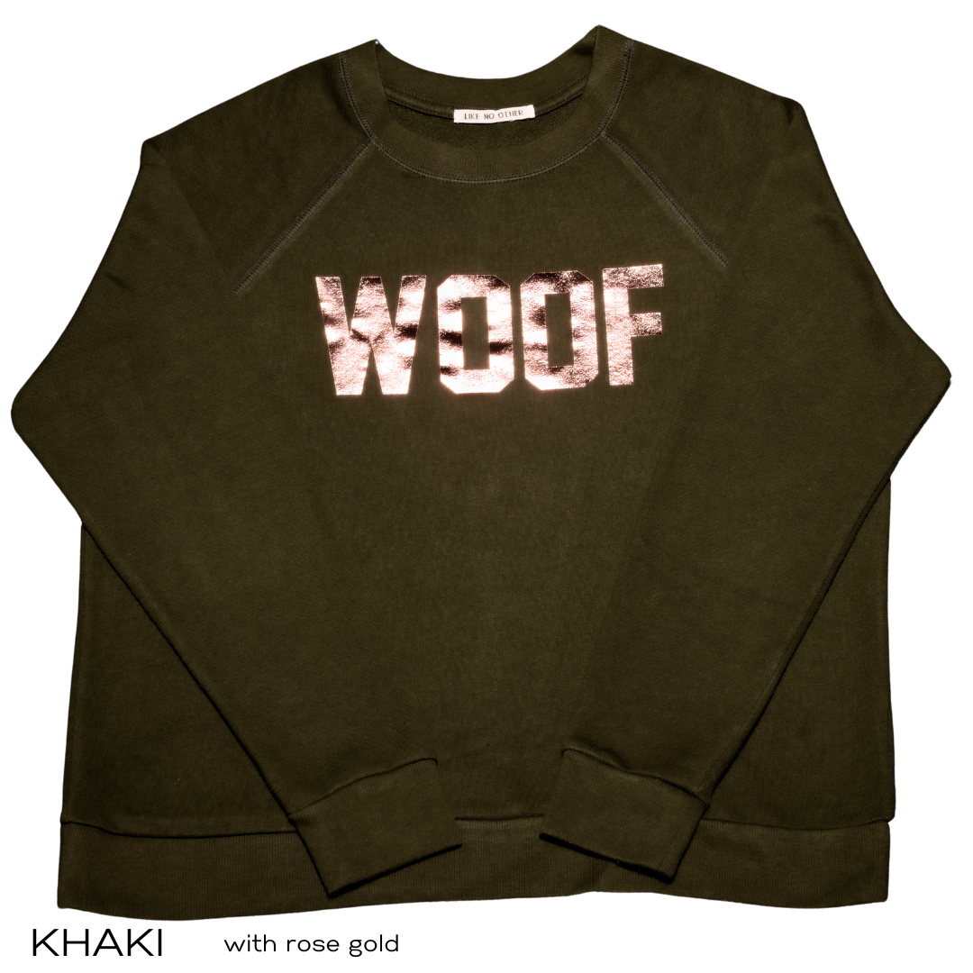 Slogan Sweatshirt Khaki Woof