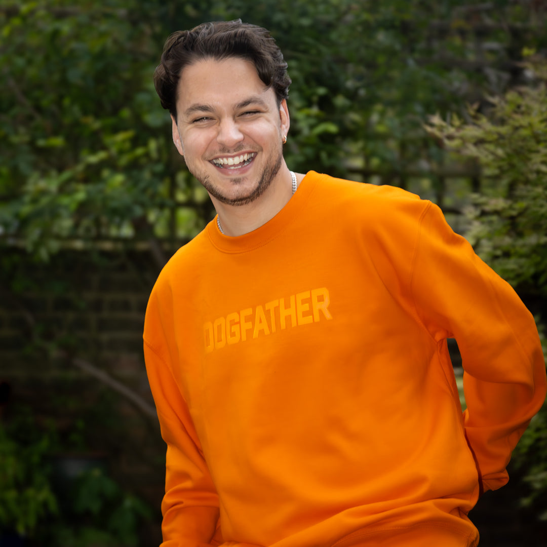 Neon Orange Dogfather Men's Sweatshirt