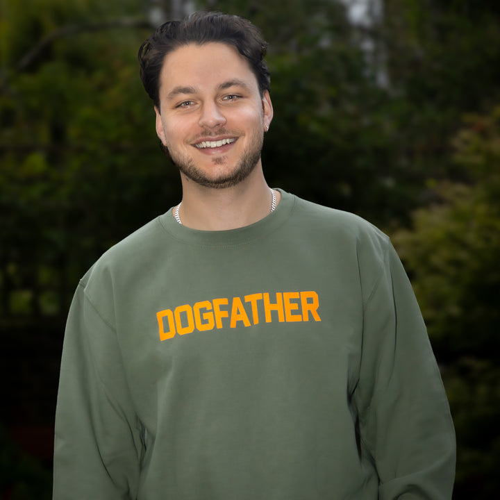 Neon Orange Dogfather Men's Sweatshirt