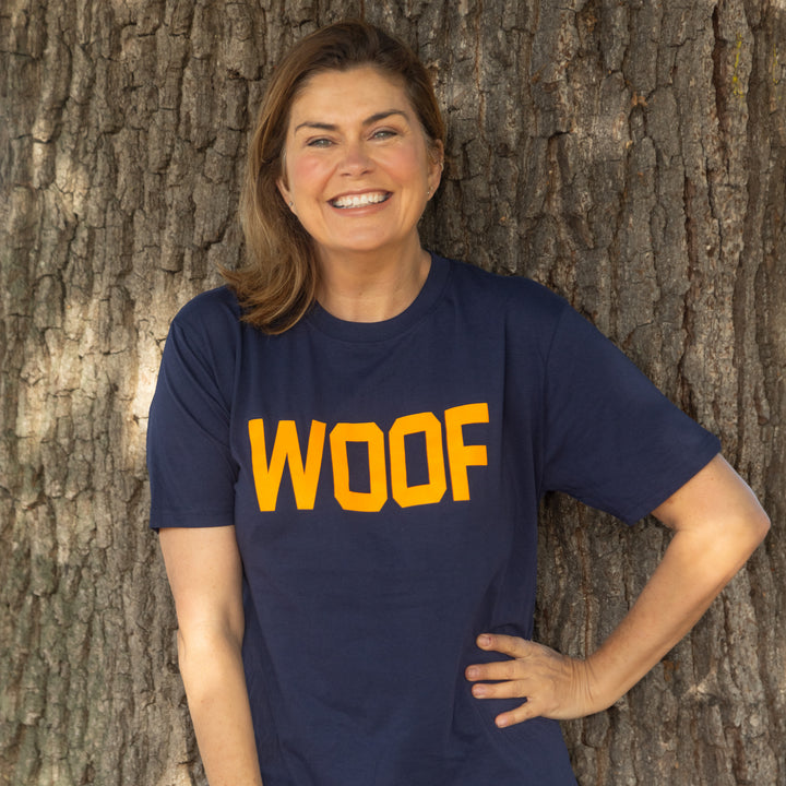 Neon Orange Woof Unisex T-Shirt
