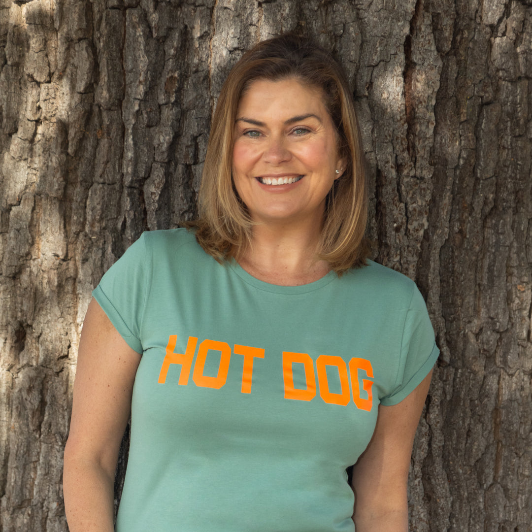 Orange Hot Dog Women's Fitted T-Shirt