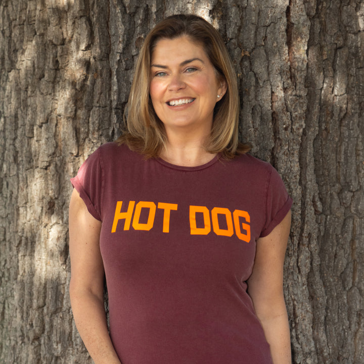 Orange Hot Dog Women's Fitted T-Shirt