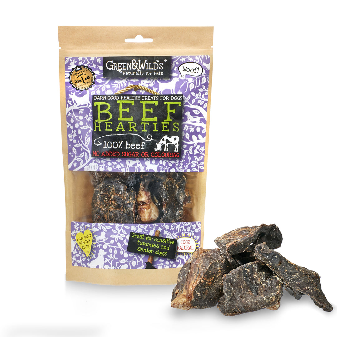Beef Hearties Dog Chews | Grain Free | Healthy Dog Treats | UK - Green & Wilds