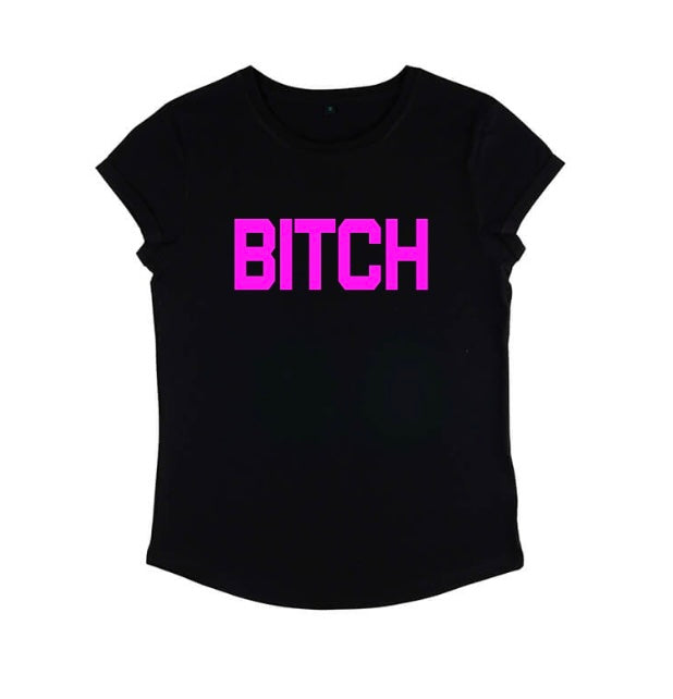 Neon Pink Bitch Women's Fitted T-Shirt