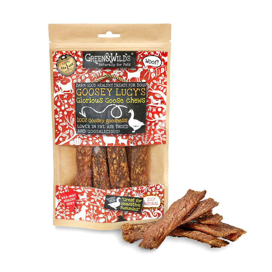 Goosey Lucy's Goose Chews - green & WildsHealthy Dog Treats  - Grain Free Goose Chews- House Of Dog