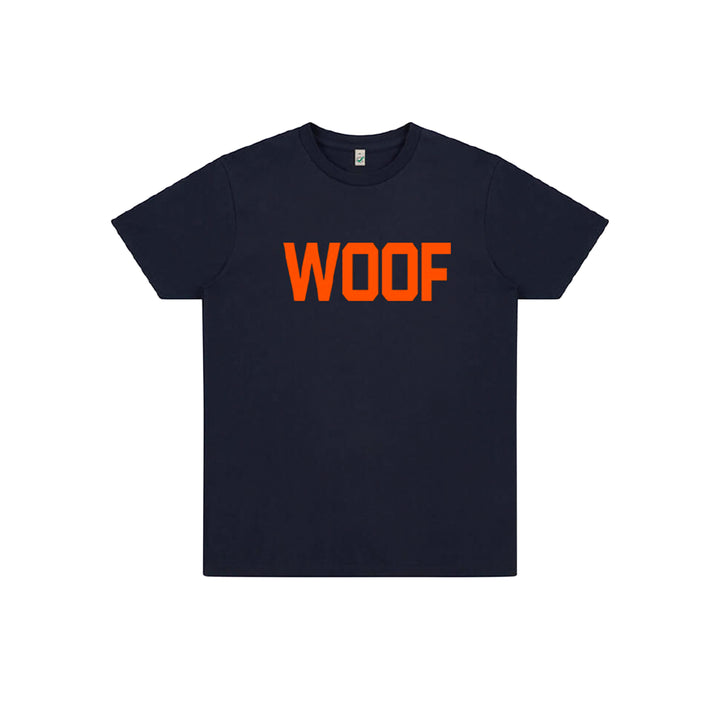 Neon Orange Woof Unisex T-Shirt