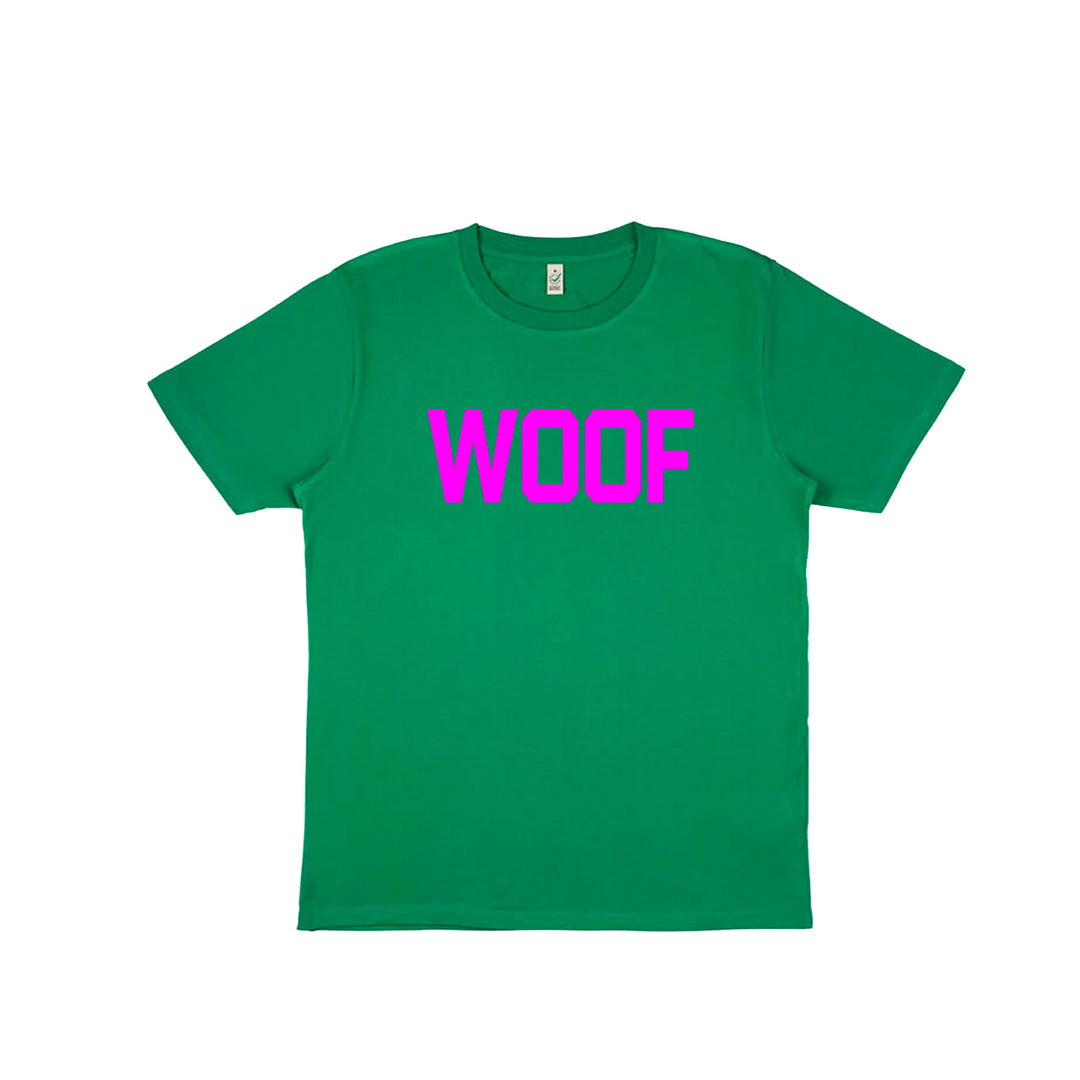 Neon Pink Woof Unisex T-Shirt