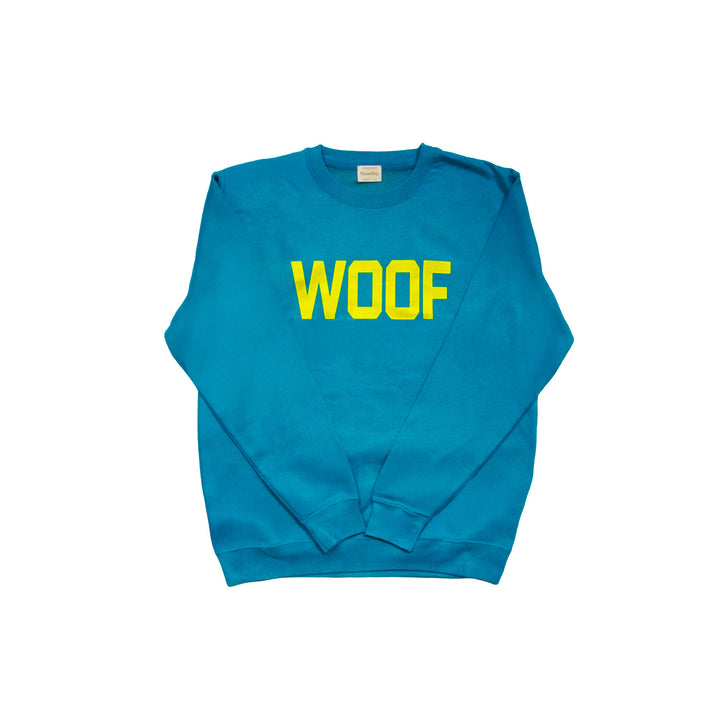 Neon Yellow Woof Slogan Sweatshirt