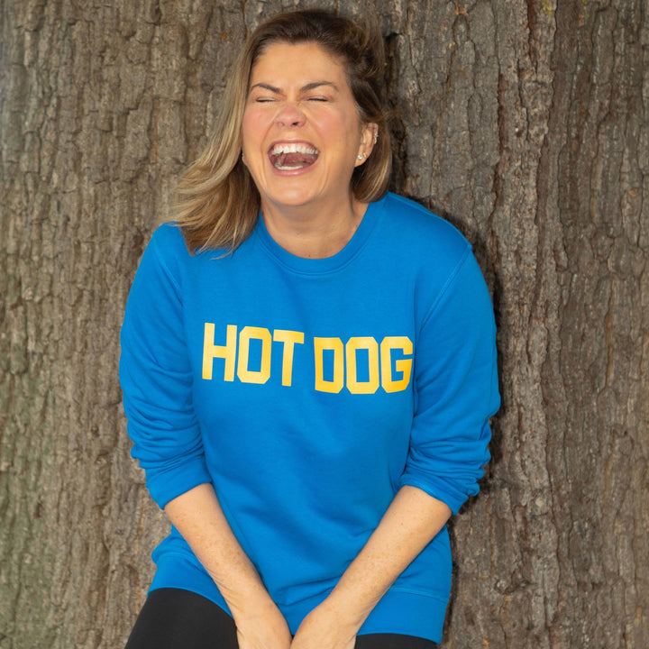 Neon Orange Hot Dog Unisex Sweatshirt