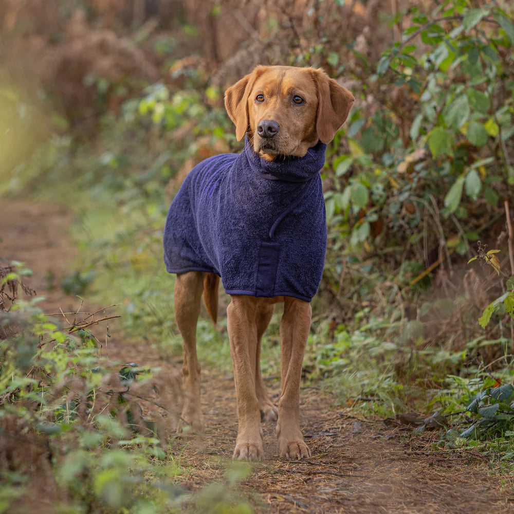 Ruff And Tumble Dog Drying Coat Classic Blackberry Blue - House Of Dog