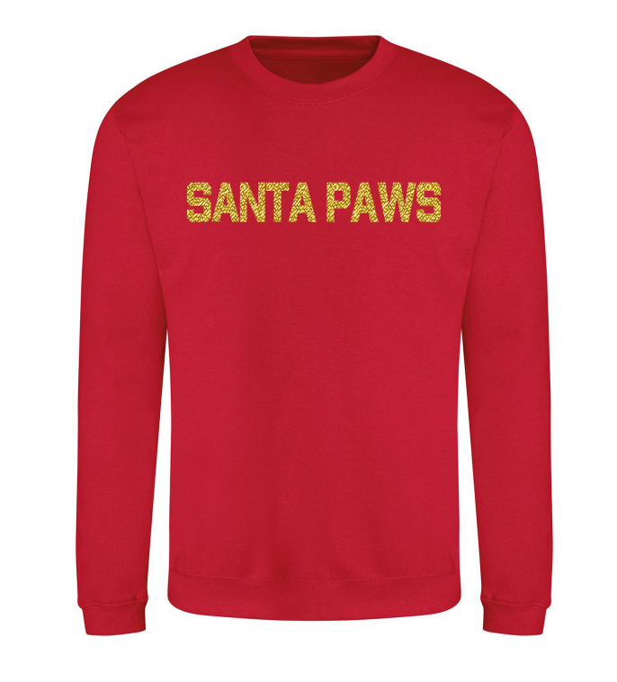 Gold Metallic Santa Paws Unisex Sweatshirt