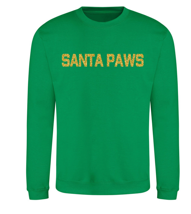 Gold Metallic Santa Paws Unisex Sweatshirt