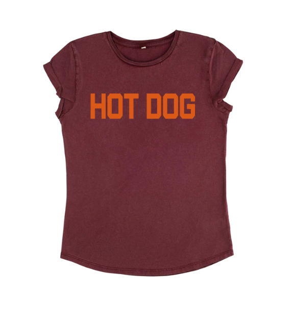 Orange Hot Dog Women's Fitted T-Shirt