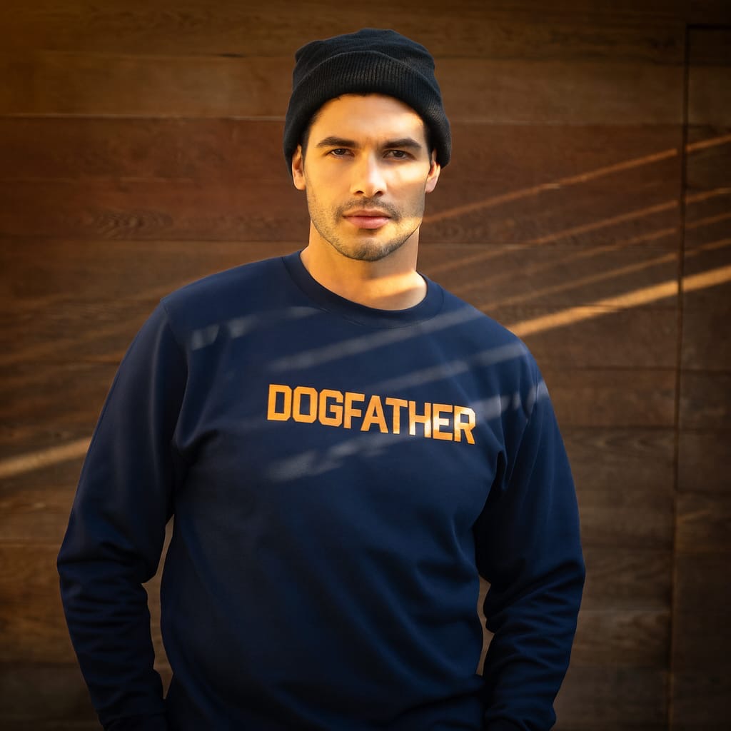 Neon Orange Dogfather Men's Sweatshirt